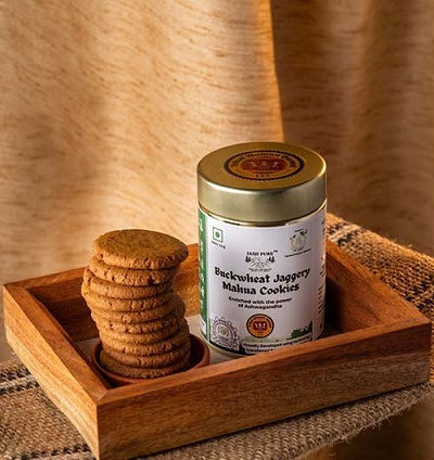 Buckwheat Jaggery Mahua Cookies 100g (tin pack)