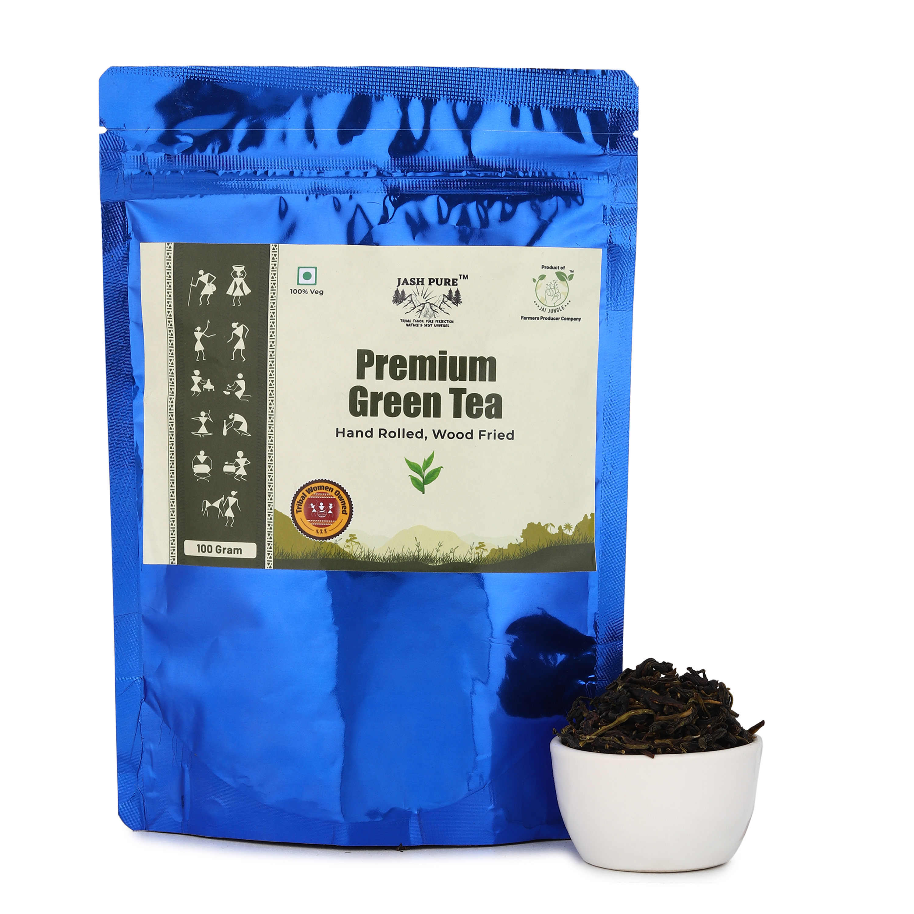 Premium green tea 100gm - infront (2)